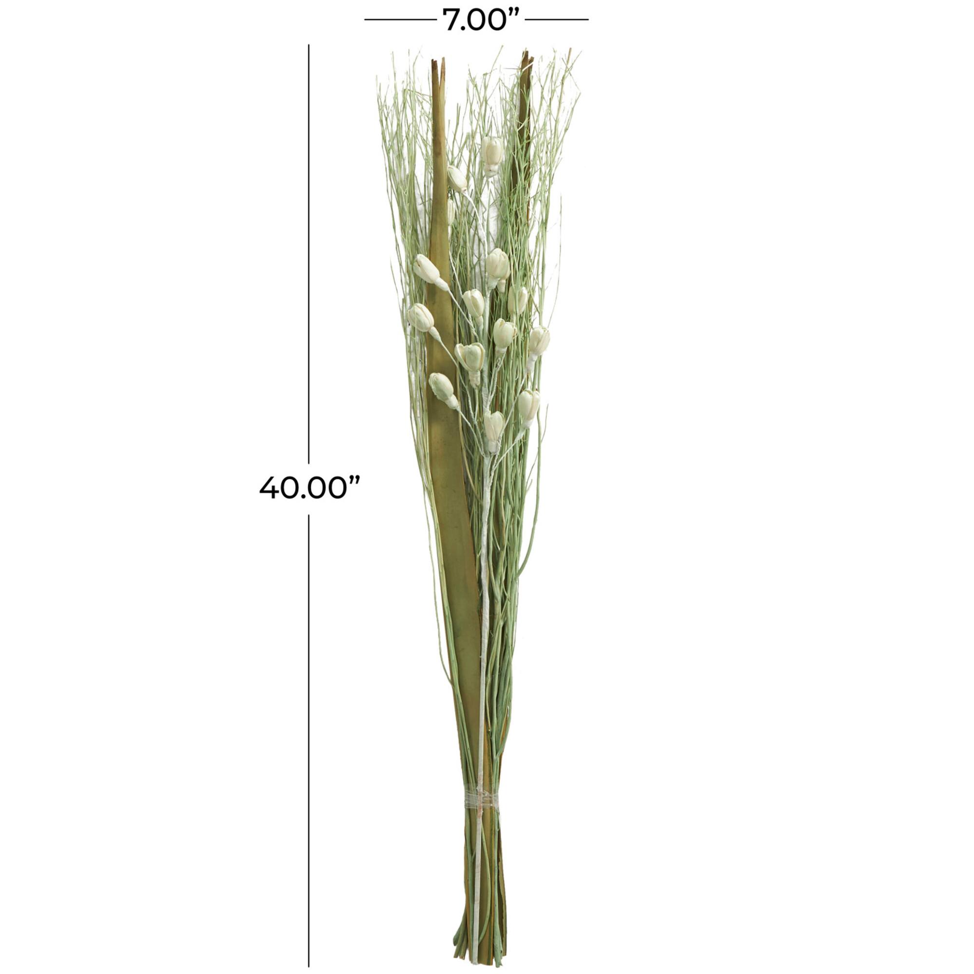 40" Green Floral Bouquet Branch Natural Foliage with Grass Stems